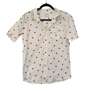 😀 🆕️ *NWT Old Navy XXL Maple‎ Leaf Print Short Sleeve Button Down Shirt Kids